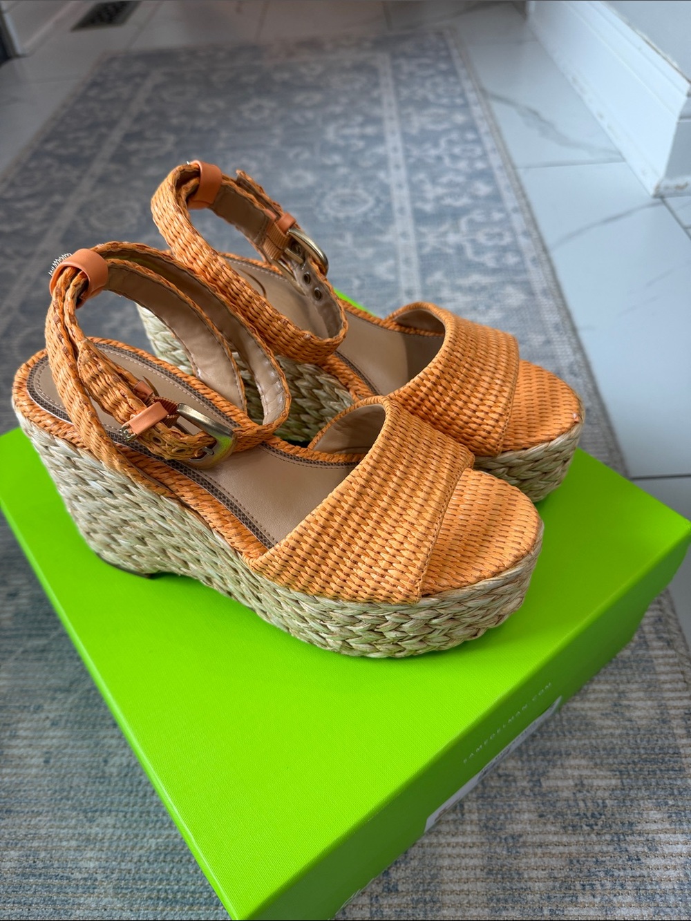 Sam Edelman April Woven Platform Wedge Sandals—NWT